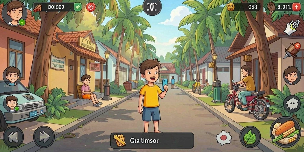 Screenshot menunjukkan tampilan grafis yang menawan.