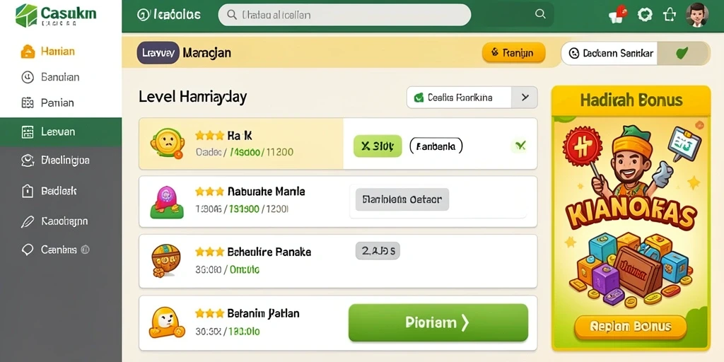 Tampilan menarik dengan banyak pilihan permainan.