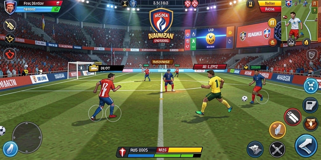Screenshot menampilkan karakter utama dalam aksi epik.